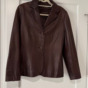 Andrew Marc ADDITIONS  Dark Brown Leather Jacket. Buttery soft. Designer.Size s.